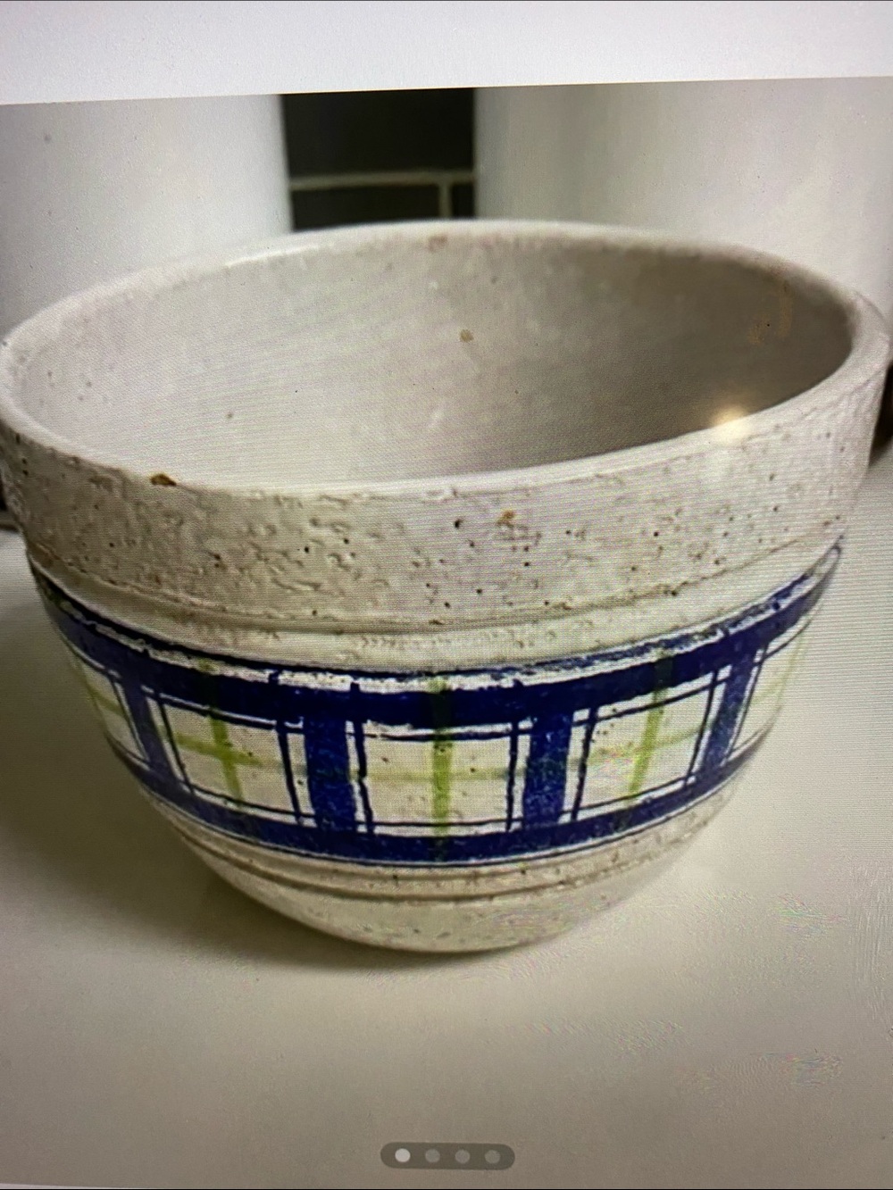 ROSENTHAL NETTER BITOSSI ITALIAN STONEWARE PLANTER Handcrafted Blue and Green